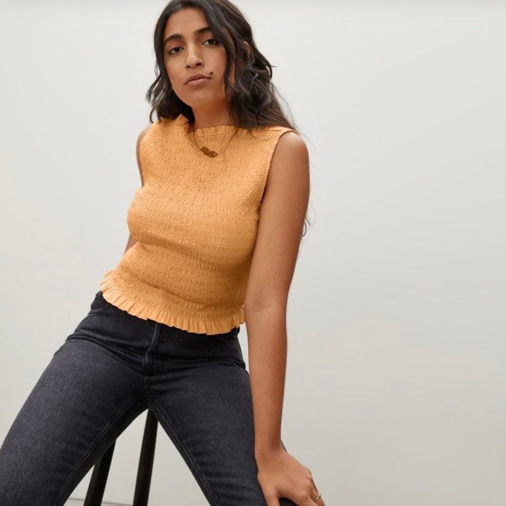 Everlane Creamsicle Smocked Tank